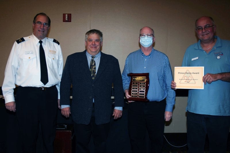 Pictured is the presentation of the 2021 Prince Henry Award.